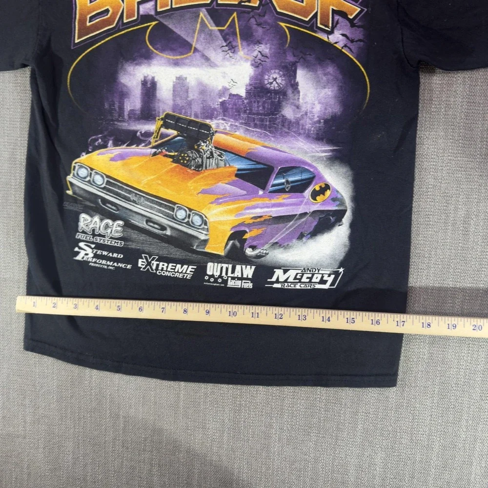 Jerico Balduf Batman Shirt Youth Medium Black Race Car Racing Graphic Tee Gildan